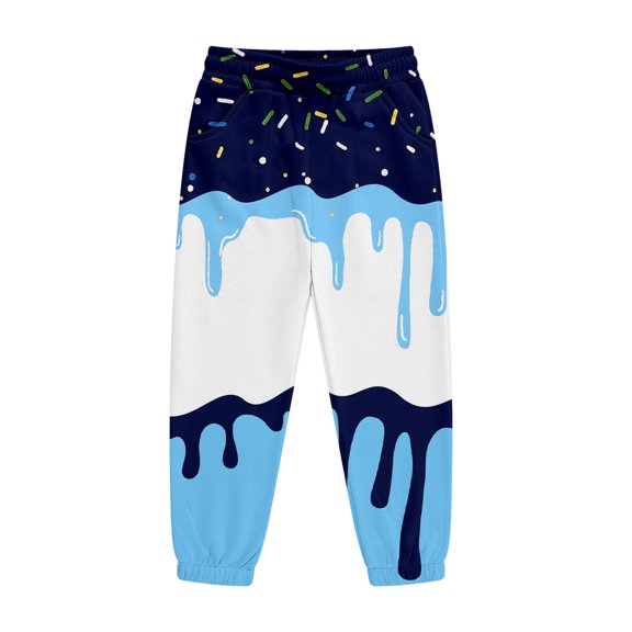 CONZONE Toddler Boys Sweatpants Ice Cream Graphic Joggers for Boys Elastic Waist Fall Winter Athletic Trousers with Pockets