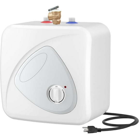 BN-LINK Electric Mini-Tank Water Heater - 2.7 Gallon Small Under Sink Instant Hot Water Heater, 120V 1440W Point of Use Compact Tank for Kitchen, Bathroom, Restaurant - Shelf, Wall, or Floor Mounted