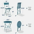 thumbnail image 3 of Best Choice Products 3-Piece Small Bistro Set, Folding Patio Furniture Set of 2 Chairs and Table - Peacock Blue, 3 of 8