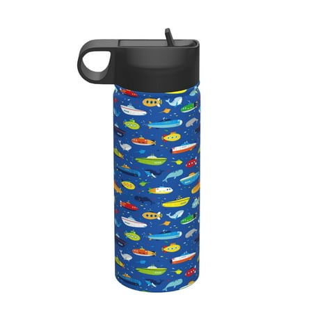 

Goofa Submarines And Whales for Insulated Kettle 18oz Water Bottle Insulated Tumbler with Handle & Flip Straw - Fits in Cup Holder Leak Resistant Tumbler
