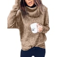 thumbnail image 1 of UKAP Suéteres de punto para mujer, suéter de cuello alto, jersey de manga larga, Jersey holgado, Tops de Color sólido, 1 of 2