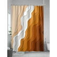 thumbnail image 5 of Fsddascl Orange Coastal Beach Shower Curtain Set - Small 36" x 72" Bathtub Curtain with 12 Hooks, Rustic Abstract Sea Waves Striped Waterproof Fabric Stall Shower Curtains for Bathroom/Bathtub, 5 of 6