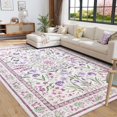 thumbnail image 4 of FULIE Rugs 5'x8'Soft Boho Rug Foldable Carpet Non-Slip Rug for Living Room,Purple, 4 of 7
