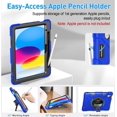 thumbnail image 3 of Case for iPad (A16) 11th Generation 11 Inch 2025, iPad 10th Generation 10.9 inch 2022 Protective Cover with Screen Protector/Pencil Holder/Rotating Stand/Hand Strap/Shoulder Strap, 3 of 7