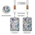 thumbnail image 2 of PU Leather ID Badge Holder Stylish Badge Holders with Lanyard (4.3x2.8x0.3in) for Cards & Credentials Watercolor Orchids and Lilies, 2 of 6