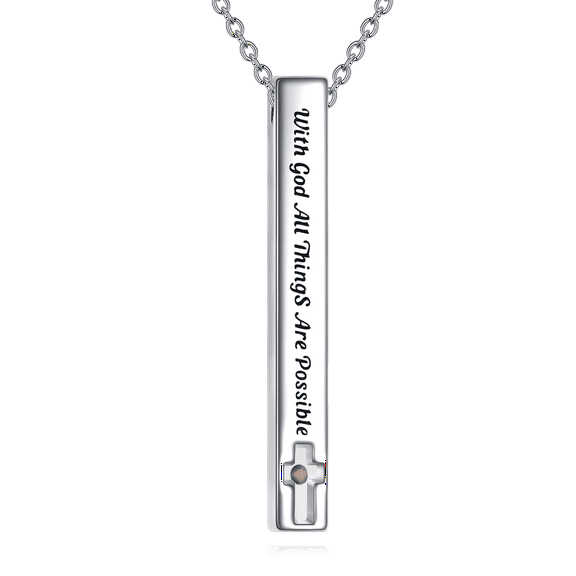 Mustard Seed Cross Necklace Sterling Silver With God All Things Are Possible Christian Jewelry for Women