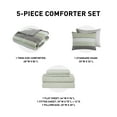 thumbnail image 2 of Regency Heights 5 Piece Stripe Comforter Set, Twin Size Bed in a Bag Bedding Set for Dorm Room, Comforter Bed Set with Flat Sheet and Fitted Sheet, Green/Grey, 2 of 7