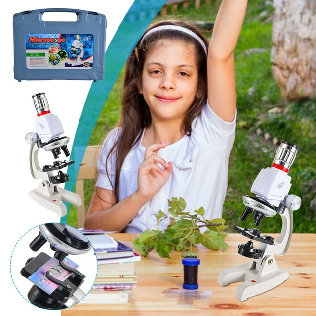 Microscopio de educación temprana para niños, ciencia biológica HD 1200X, equipo experimental para niños de escuela primaria
