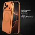 thumbnail image 2 of Magnetic For iPhone 17 Pro Phone Case,Compatible with Mag-Safe,Ultra Slim Shockproof Anti-Scratch Metal Bumper Drop Protection,Hard PC Back Rugged Thin Fit Phone Case Cover,Orange, 2 of 7