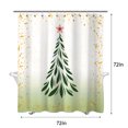 thumbnail image 6 of Sunlit Christmas Shower Curtain, Green Xmas Pine Tree with Red Star Ornament Holiday Farmhouse Decorations, Festive Bathroom Fabric Shower Curtain, Home Decor Tapestry, 6 of 7