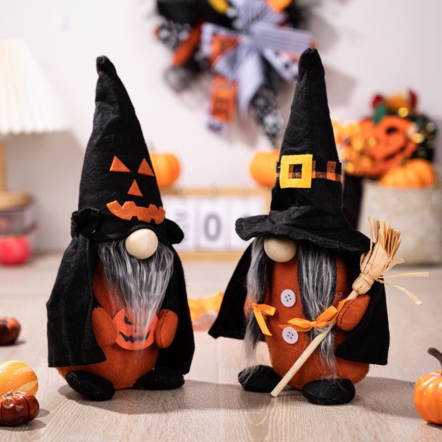 2 uds decoraciones de Halloween con sombrero de copa bruja hogar mu?eco sin rostro decoraciones de gnomo para Halloween ShuxiuWang 8390612279782