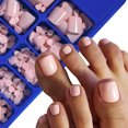 thumbnail image 4 of 100 Uds. Uñas postizas transparentes para dedos de los pies, cuadradas francesas, color blanco natural, cobertura completa, uñas postizas para los pies, puntas de uñas artificiales, 4 of 5