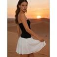 thumbnail image 3 of Young Women's Strapless Tube Mini Dress, Smocked A-Line Bubble Hem Short Dress, Y2K Girly Party Date Vacation Outfit for Women, 3 of 9