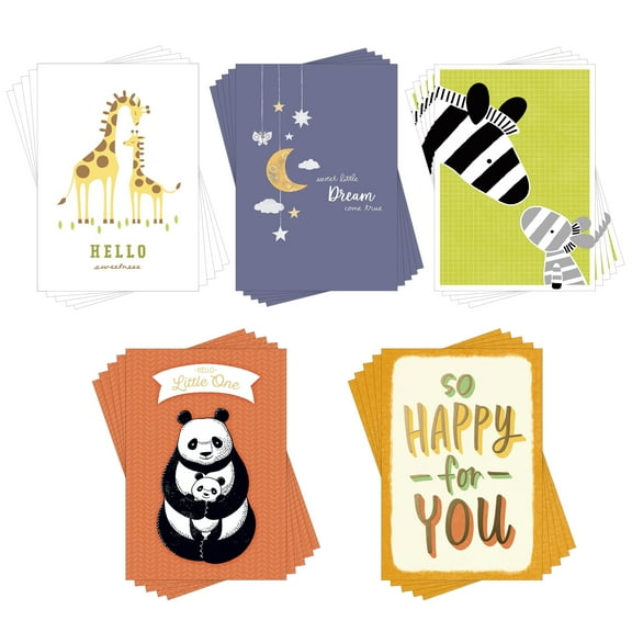 Hallmark Business Bulk Assorted Baby, Adoption, Grandbaby Cards (Sweet & Whimsical), 25 ct.