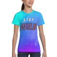 thumbnail image 7 of Ben Azelart Stay Wild Kids T-Shirt 3d Printed Graphic T-Shirts Boys And Girls Short Sleeve Shirts For Youth Kids X-Small, 7 of 7