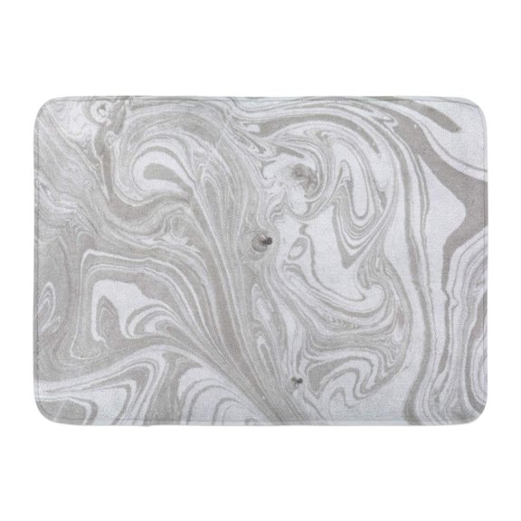 SIDONKU Original Abstract Ebru Painting on Canvas Fragment Marbling Spots Paint Modern Contemporary Writing Doormat Floor Rug Bath Mat 23.6x15.7 inch