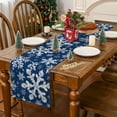 thumbnail image 4 of Christmas Table Runner, Snowflake Decorations Christmas Runner for Table Seasonal Chriatmas Winter Holiday Decor Dining Table Decorations (Blue, 13'''' x 72''''), 4 of 6