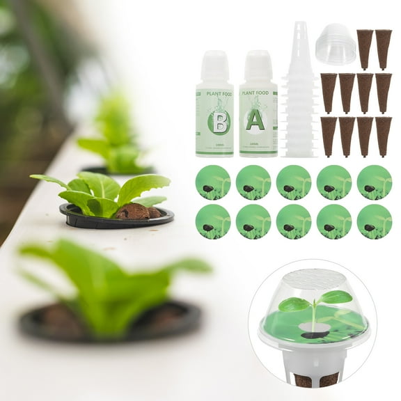 Worgeous 1 Set Hydroponic Gardening Systems with Transparent Plastic Seedling Pots for Indoor Hydroponics