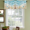 thumbnail image 4 of 2 Pack Valances for Windows, Blue Summer Beach Window Valances for Living Room/Bedroom/Bathroom, Coastal Starfish Shell Nautical Ocean Light Filtering Kitchen Curtain Valance 42"W x18" L, 4 of 9