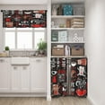 thumbnail image 2 of Coffee Kitchen Curtains Black Red Window Curtains Valance and Tier Set 36 Inch, Cute Rod Pocket Short Tier Curtain, Retro Brown White Doodle Small Cafe Curtains for Kitchen Decor, 2 of 6