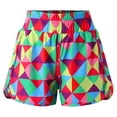 thumbnail image 5 of Women's Shorts Elastic Waist Pants Printed Casual Pants Personality High Waist Slim Three Point Workout Shorts, 5 of 6