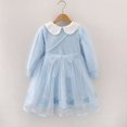 thumbnail image 4 of Vestido informal de algodón 100 % de Frozen Elsa Disney para niñas pequeñas, vestido de princesa, estampado de Elsa, reina de las nieves, línea A, bolso de otoño, ropa, 4 of 5