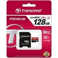 thumbnail image 2 of 128GB Memory Card with Zipper Case (Not a phone case) - Transcend High Speed MicroSD Class 10 MicroSDXC Compatible for Lenovo Tab M10 Plus 10.3 - LG K7, Q6, V10, K10,K30, Velvet, K8X, G3 - V2Z, 2 of 4