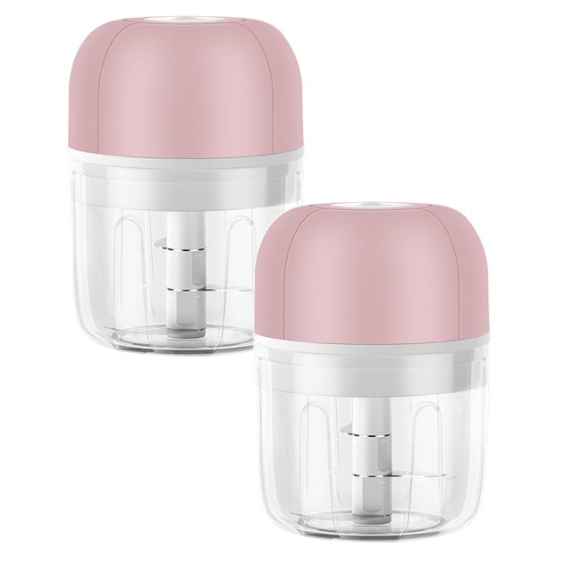 Oleegame 2PC Newes Wireless Mini Electric Food Chopper Vegetable Fruit Garlic Red