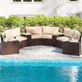thumbnail image 1 of Costway 7 PCS Patio Furniture Set with Tempered Glass Top Side Tables Back & Seat Cushions, 1 of 10