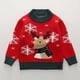 thumbnail image 2 of Suéter para niños pequeños, diseño navideño de renos, estilo tejido para niños, suéteres gruesos y acogedores de Navidad para niños, jersey de cuello redondo de ajuste suave con bloques de color, 2 of 3