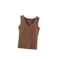 thumbnail image 1 of Minnieouse Ropa interior térmica para mujer, chaleco, Otoño Invierno, hogar, escuela, exterior, capa básica, cuerpo delgado, Tops cálidos, ropa interior Camisetas sin mangas Café oscuro Minnieouse AP013513-05, 1 of 6