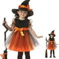 thumbnail image 5 of Halloween Witch Costume for Girls Toddler Witch Dress up with Hat Accessories for Kids Cosplay Party 3-13T, 5 of 6