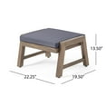 thumbnail image 3 of Christopher Knight Home Temecula Outdoor Acacia Wood 2-Seater Chat Set by  Gray Finish + Dark Gray Cushion, 3 of 5
