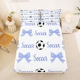 thumbnail image 5 of Erosebridal Kawaii Soccer Queen Sheet Sets,Cute Bow Knot Print Bed Set For Girls Kids 4-Piece, 5 of 6