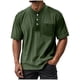 thumbnail image 2 of Blusas y camisas de manga corta con cuello redondo para hombre, blusas/camisetas casuales de verano a la moda de color liso con cuello redondo para hombre., 2 of 6