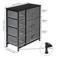 thumbnail image 6 of Dresser With 7 Drawers - Furniture Storage Tower Unit For Bedroom, Hallway, Closet, Office Organization - Steel Frame, Wood Top, Easy Pull Fabric Bins, Grey, 6 of 8