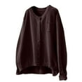 thumbnail image 1 of Duoif Cardigans pour Femmes Veste en Coton Tricoté Vêtements d'Automne Rétro Littéraire Ample Décontracté à Manches Longues Veste Décontractée d'Automne Vêtements Décontractés Chandails pour Femmes Café TTG, 1 of 9