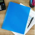 thumbnail image 6 of LAIOWEI Under $5! 2 Pocket Plastic Folder with 3 Prongs, Durable File Folder, Letter Size Folder for Study Office Document Organization Blue, 6 of 6