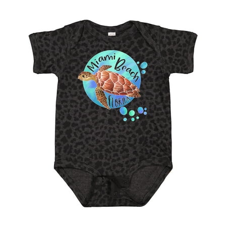 

Inktastic Miami Beach Florida Swimming Sea Turtle with Bubbles Boys or Girls Baby Bodysuit