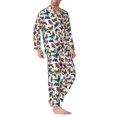 thumbnail image 2 of Fotbe Colorful Flying Butterflies Pijama de Hombre con Estampado de Manga Larga, Conjunto de 2 Piezas, Ropa de Dormir Suave y Cómoda con Bolsillos-Large, 2 of 7