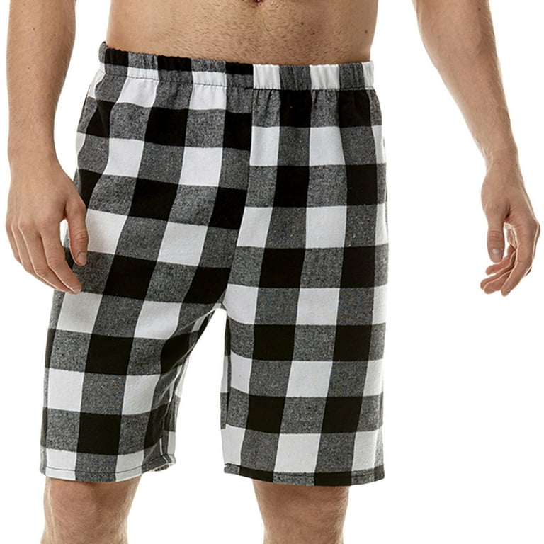 Mens plaid shorts with elastic waist hot sale