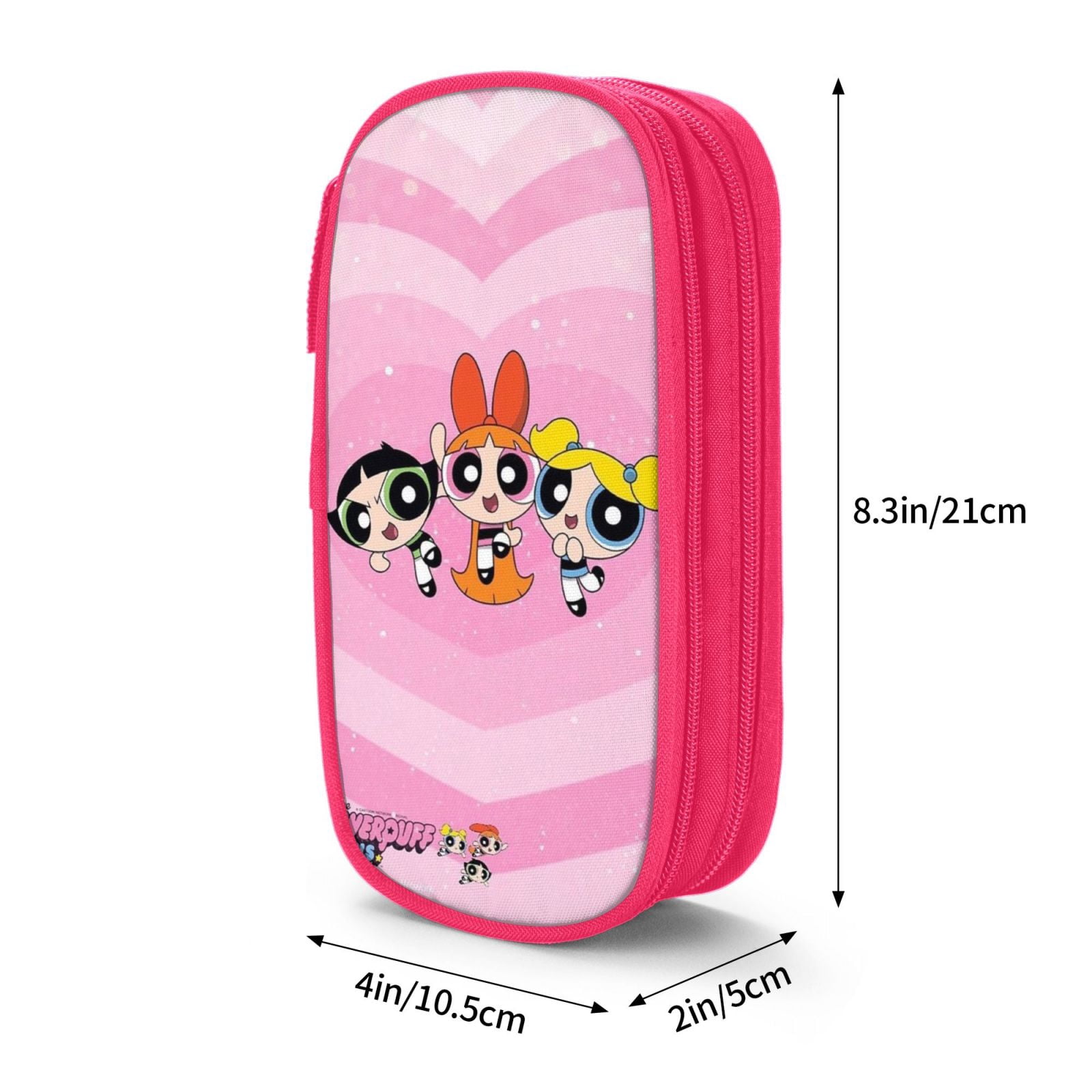 The Powerpuff Gi-rls Pencil Case Large Capacity Pencil Pouch Penbag Office Stationery Organizer Travel Makeup Bag Pink