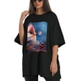 thumbnail image 4 of Plus Size Shirt for Women Black Tops for Women Short Sleeves Shirt for Women Red-Browed Bird 15 T Shirt Crewneck Shirt for Women 2XL, 4 of 5