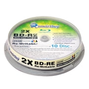 100 Pack Smartbuy 2x 25GB Blue Blu-ray BD-RE Rewritable White Inkjet Hub Printable Blank Bluray Disc