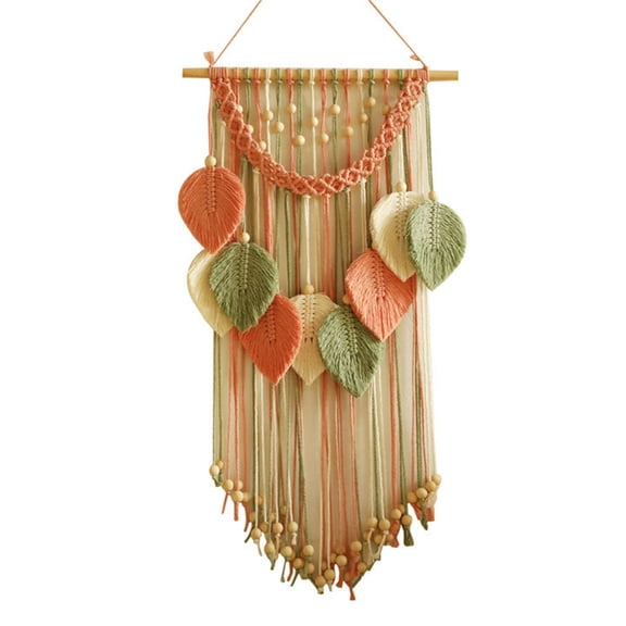 Leaf Macrames Wall Hangings Tapestrys Handwovens Bohemian Cotton Rope Tapestrys for Bedroom Livingrooms Dormitory Decors