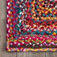 thumbnail image 3 of Beautiful Indian Handmade Braided Red Multi Color Cotton Oval Shape Area Rugs ,Home Decor Cotton Carpet Size 7 x 9 Feet ( 210 cm x 270 cm ), 3 of 5