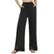 thumbnail image 1 of Pantalones palazzo de cintura alta y pierna ancha para mujer: ligeros, con cordón en la cintura, bolsillos, pantalones casuales de verano., 1 of 5
