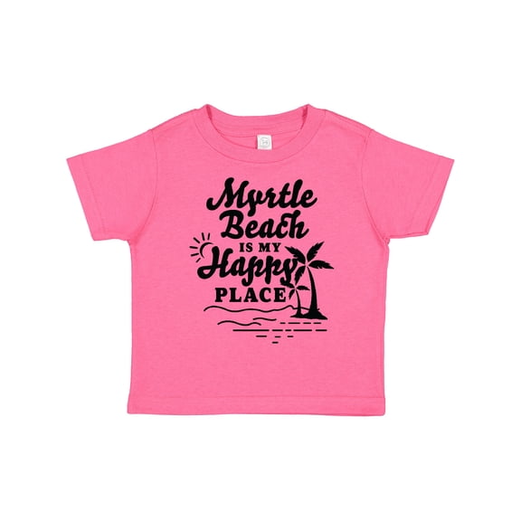 Inktastic Myrtle Beach is My Happy Place with Palm Trees Boys or Girls Toddler T-Shirt