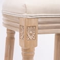 thumbnail image 4 of Bar Stools Set of 2,French Country Tall Wooden Barstools,Armless Stool Chairs with Upholstered Seat and Back,Solid Wood Frame Chairs with Footstand,Beige and Natural, 4 of 7