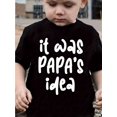 thumbnail image 1 of Boy's Cotton T-shirt, It Was Papa's Idea Letter Printing Is Comfortable And Casual With A Round Neck And Short Sleeves, 1 of 6